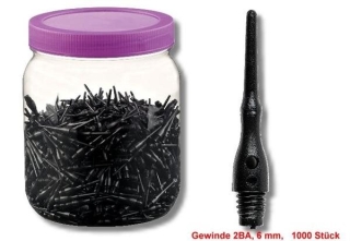 Pilespidser til darts 1000 stk 6mm i en smart PVC box.