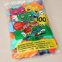100 stk. Runde. Ass. farver. Lækre, farvestrålende balloner fra dansk producent.