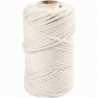Macramé-reb, L: 55 m, diam. 4 mm, råhvid, 330 g/ 1 rl. 1
