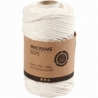 Macramé-reb, L: 55 m, diam. 4 mm, råhvid, 330 g/ 1 rl. 2