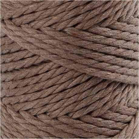 Macramé-reb, L: 55 m, diam. 4 mm, lys brun, 330 g/ 1 rl. 0
