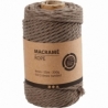 Macramé-reb, L: 55 m, diam. 4 mm, lys brun, 330 g/ 1 rl. 2