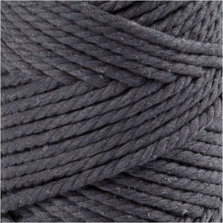 Macramé-reb, L: 55 m, diam. 4 mm, grå, 330 g/ 1 rl. 0
