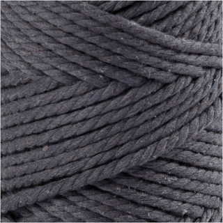 Macramé-reb, L: 55 m, diam. 4 mm, grå, 330 g/ 1 rl. 0