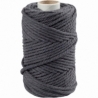 Macramé-reb, L: 55 m, diam. 4 mm, grå, 330 g/ 1 rl. 1