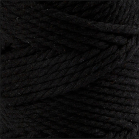 Macramé-reb, L: 55 m, diam. 4 mm, sort, 330 g/ 1 rl. 0