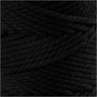 Macramé-reb, L: 55 m, diam. 4 mm, sort, 330 g/ 1 rl. 0