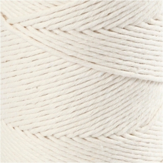 Macramé snor, L: 198 m, diam. 2 mm, råhvid, 330 g/ 1 rl. 0