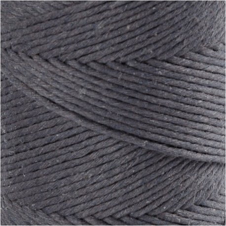 Macramé snor, L: 198 m, diam. 2 mm, grå, 330 g/ 1 rl. 0