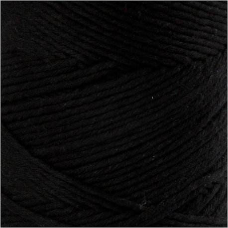 Macramé snor, L: 198 m, diam. 2 mm, sort, 330 g/ 1 rl. 0