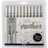 Sketch Marker, streg 1+2-5 mm, douche farver, 12 stk./ 1 pk. 1