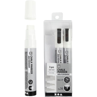 Kridttusch, streg 3+6+15 mm, hvid, 3 stk./ 1 pk. 0