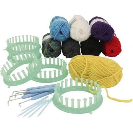 Strikkeringe med garn, 1 sæt/ 1 pk. 0