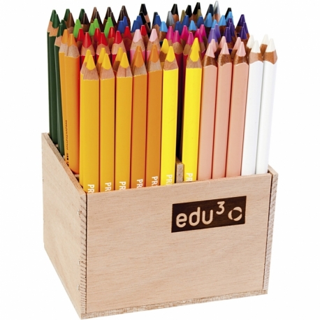 edu kraftige farveblyanter, tykkelse 10 mm, mine 6,25 mm, ass. farver, 96 stk./ 1 pk. 0