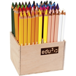 edu kraftige farveblyanter, tykkelse 10 mm, mine 6,25 mm, ass. farver, 96 stk./ 1 pk. 0