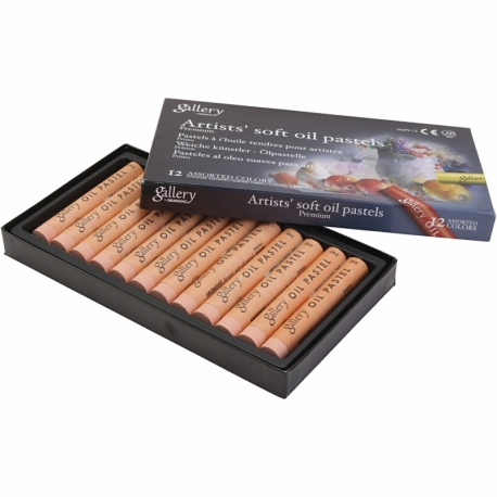 gallery oliepastelkridt, L: 7 cm, diam. 11 mm, laksefarvet, 12 stk./ 1 pk. 0