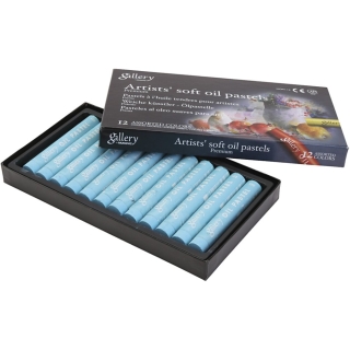 gallery oliepastelkridt, L: 7 cm, diam. 11 mm, turkis, 12 stk./ 1 pk. 0