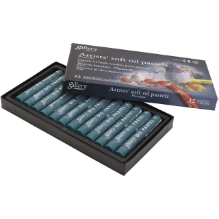 gallery oliepastelkridt, L: 7 cm, diam. 11 mm, malachite green (180), 12 stk./ 1 pk. 0