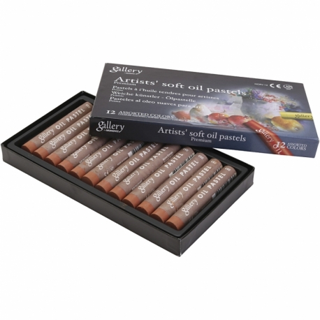 gallery oliepastelkridt, L: 7 cm, diam. 11 mm, brændt orange, 12 stk./ 1 pk. 0