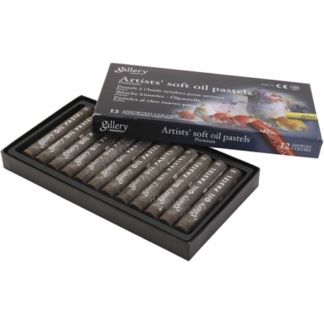 gallery oliepastelkridt, L: 7 cm, diam. 11 mm, burnt umber, 12 stk./ 1 pk. 0