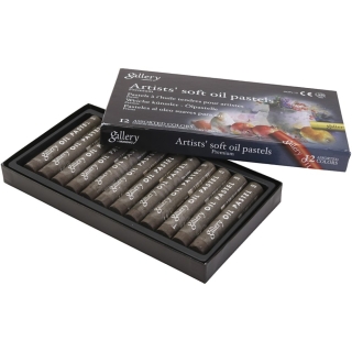 gallery oliepastelkridt, L: 7 cm, diam. 11 mm, burnt umber, 12 stk./ 1 pk. 0