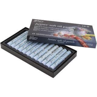 gallery oliepastelkridt, L: 7 cm, diam. 11 mm, lys grå, 12 stk./ 1 pk. 0