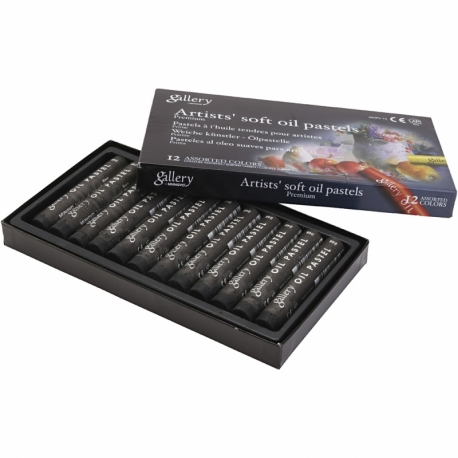 gallery oliepastelkridt, L: 7 cm, diam. 11 mm, sort, 12 stk./ 1 pk. 0