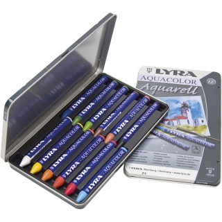 Lyra akvarel vokskridt, ass. farver, 12 ass./ 1 pk. 0