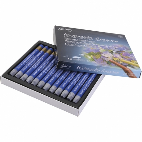 gallery akvarelkridt, ultra marine, 12 stk./ 1 pk. 0
