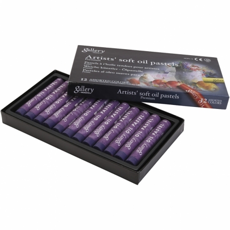 gallery oliepastelkridt, L: 7 cm, diam. 11 mm, lilla, 12 stk./ 1 pk. 0