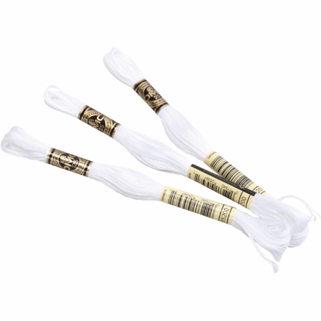 Broderigarn, hvid, 12 stk./ 1 pk. 0