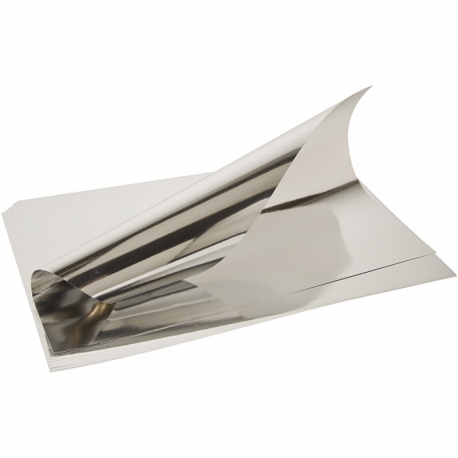 Metalkarton, 25x35 cm, 260 g, sølv, 24 ark/ 1 pk. 0
