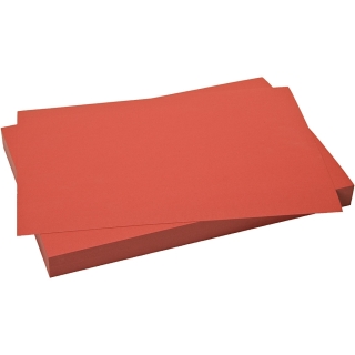 Karton, 50x70 cm, 270 g, julerød, 10 ark/ 1 pk. 0