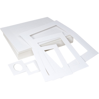 Passepartoutrammer, ovalt hul, firkantet hul, A3,A4,A5, Indhold kan variere, 500 g, off white, 500 stk./ 1 pk. 0