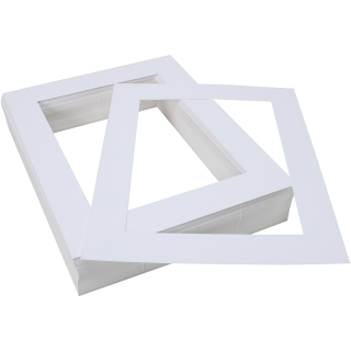 Passepartoutrammer, udstansede, A4, 500 g, hvid, 100 stk./ 1 pk. 0