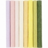 Crepepapir, 25x60 cm, Stræk/crepe: 180%, 105 g, pastelfarver, 8 ark/ 1 pk. 0