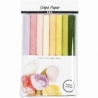 Crepepapir, 25x60 cm, Stræk/crepe: 180%, 105 g, pastelfarver, 8 ark/ 1 pk. 1