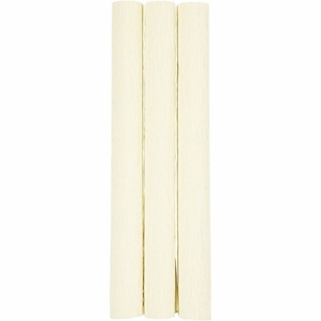 Crepepapir, 25x60 cm, Stræk/crepe: 180%, 105 g, off white, 3 ark/ 1 pk. 0