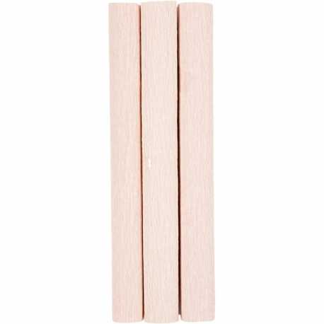 Crepepapir, 25x60 cm, Stræk/crepe: 180%, 105 g, soft rosa, 3 ark/ 1 pk. 0
