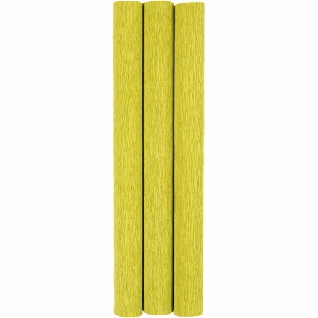 Crepepapir, 25x60 cm, Stræk/crepe: 180%, 105 g, lys grøn, 3 ark/ 1 pk. 0