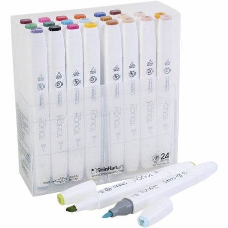 Touch Twin kunstnertusch, ass. farver, 24 stk./ 1 pk. 0