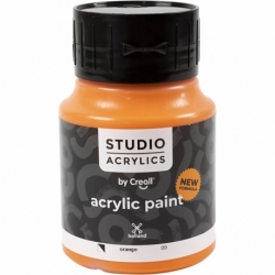 Creall Studio akrylmaling, halvdækkende, orange (09), 500 ml/ 1 fl. 0