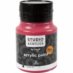 Creall Studio akrylmaling, dækkende, carmine red (12), 500 ml/ 1 fl. 0