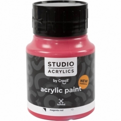 Creall Studio akrylmaling, halvdækkende, magenta red (13), 500 ml/ 1 fl. 0