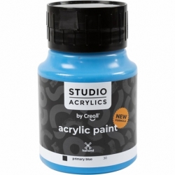 Creall Studio akrylmaling, dækkende, primary blue (30), 500 ml/ 1 fl. 0