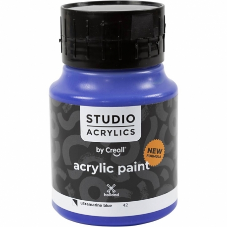 Creall Studio akrylmaling, halvdækkende, ultramarine blue (42), 500 ml/ 1 fl. 0