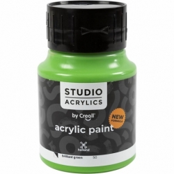 Creall Studio akrylmaling, halvdækkende, brilliant green (50), 500 ml/ 1 fl. 0
