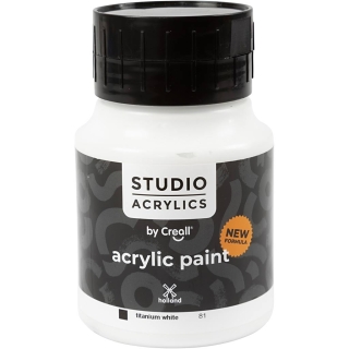 Creall Studio akrylmaling, dækkende, white (81), 500 ml/ 1 fl. 0