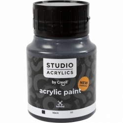 Creall Studio akrylmaling, dækkende, black (99), 500 ml/ 1 fl. 0