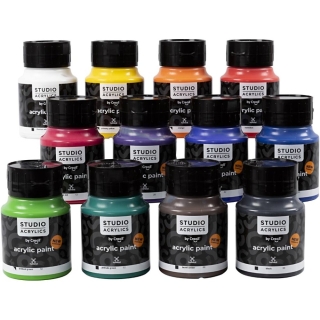 Creall Studio akrylmaling, ass. farver, 12x500 ml/ 1 pk. 0